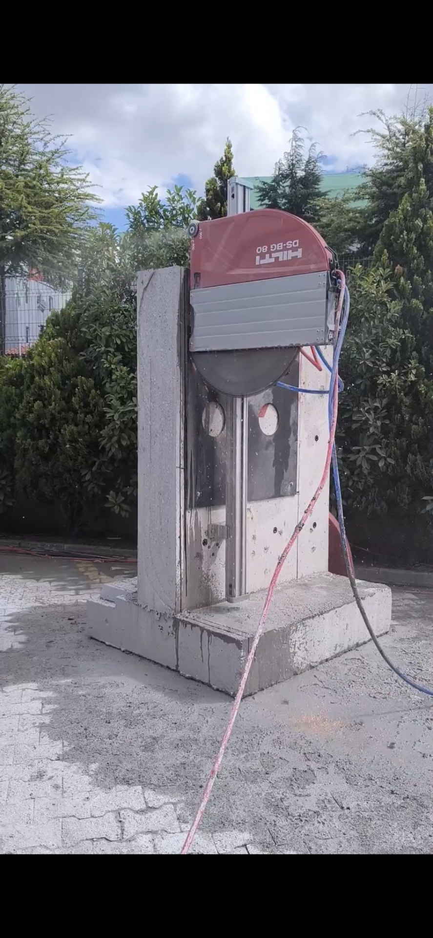 Hilti duvar kesme makinesi ile beton bloklarda kesim
